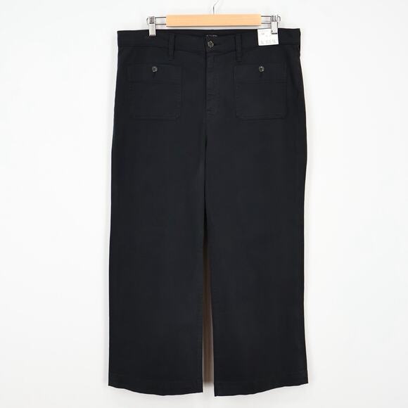NWT J.Crew Sailor Slim Wide-Leg Patch Pocket Stretch Chino Pant In Black Size 32 - Picture 3 of 9